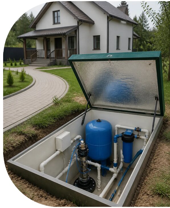 Автономное водоснабжение дома в Холмске от 154065 р. | АПаруса-Хлм